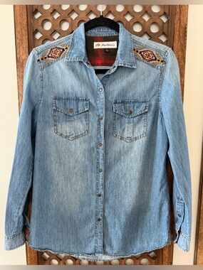 Montana Co Aztec Western Shirt S Denim Nashville